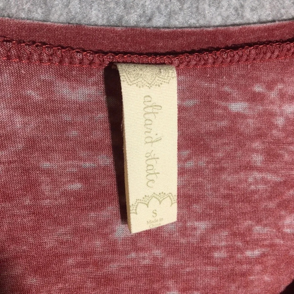 Womens Altar’d State Shirt V Neck Distressed Tie Dye Pocket Thin Summer Spring - Picture 2 of 6